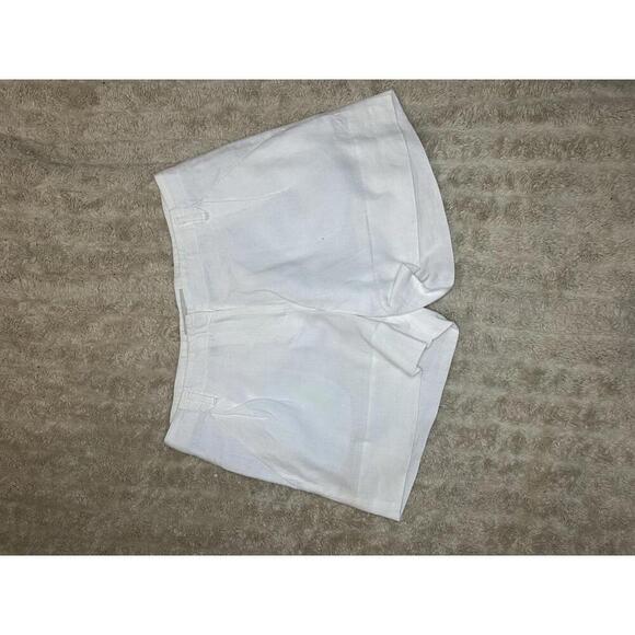 LOFT classic white linen mid-rise casual shorts Size 2 - Picture 1 of 6